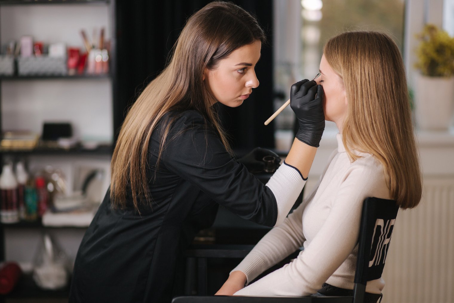 Makeup Artist Working on a Model